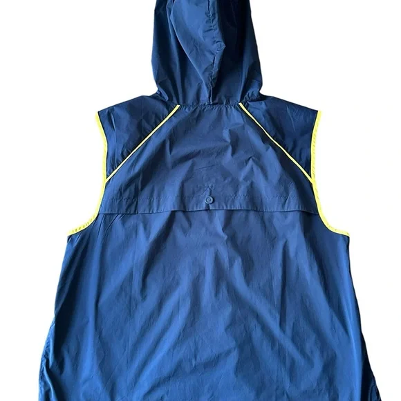 Hunter Brand Full Zip Large Hooded Navy Windbreaker Vest Jacket - Picture 6 of 16